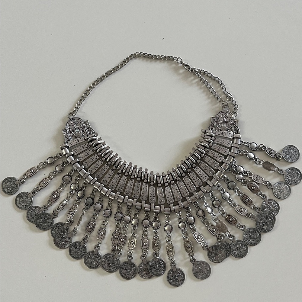 Elegant Silver Coin Necklace
